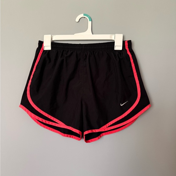 Nike Pants - Nike Women's Black Athletic Shorts with Neon Pink Trim Dri Fit Work Out Running